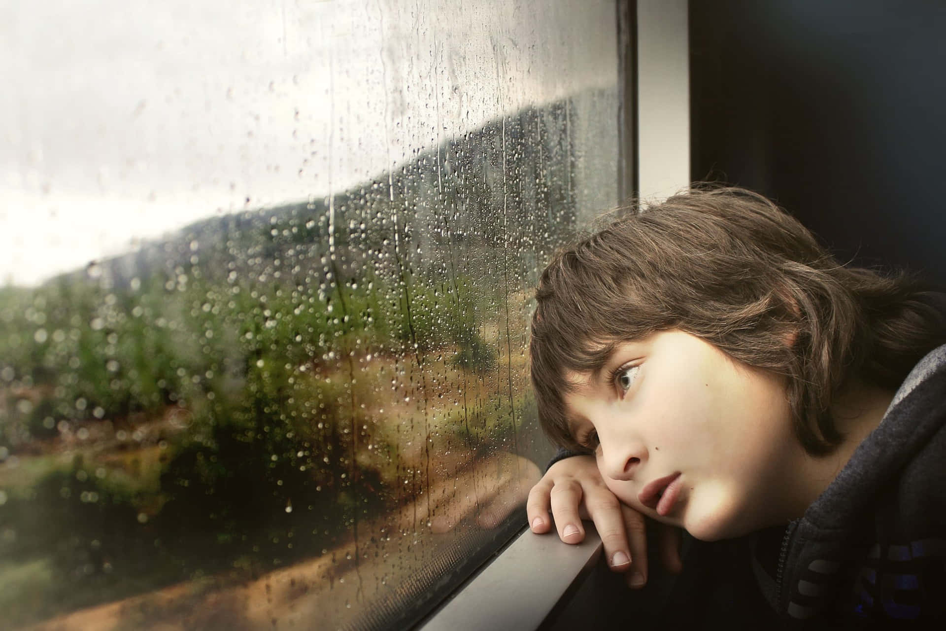 Sad Person Beside Window Picture