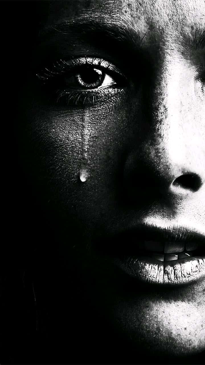Sad Person Crying Close Up Picture