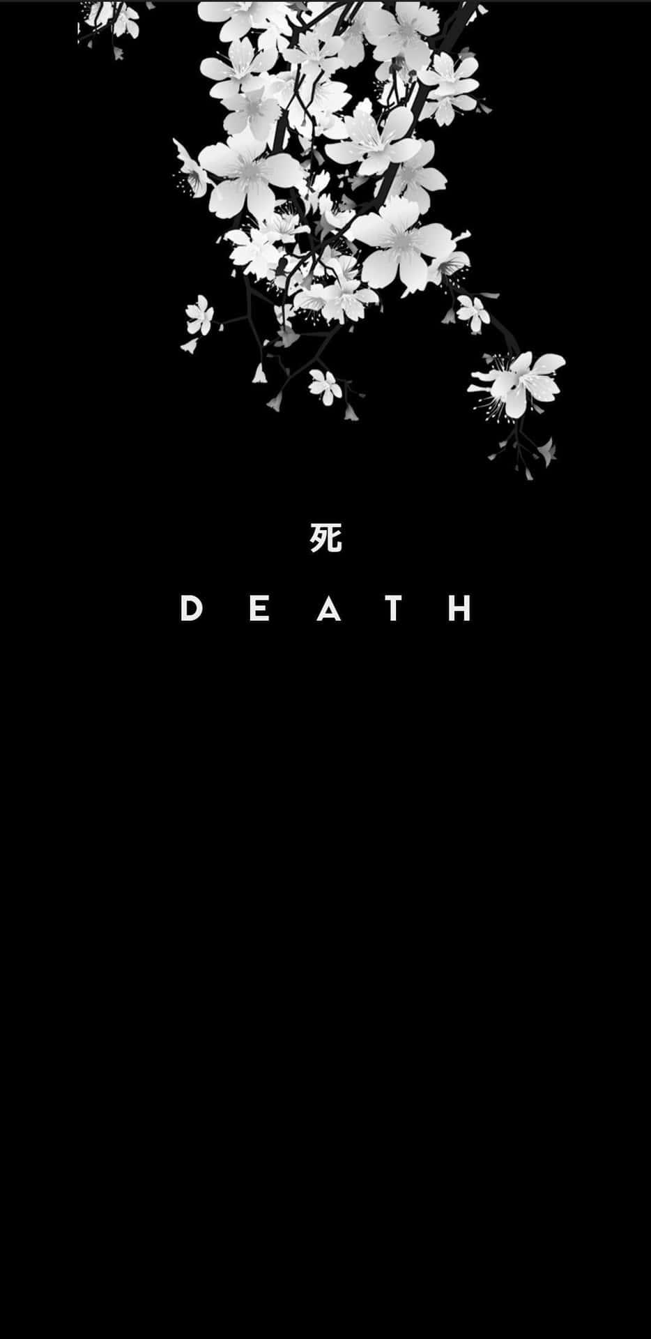 Death - A Black And White Poster With The Word Death Wallpaper