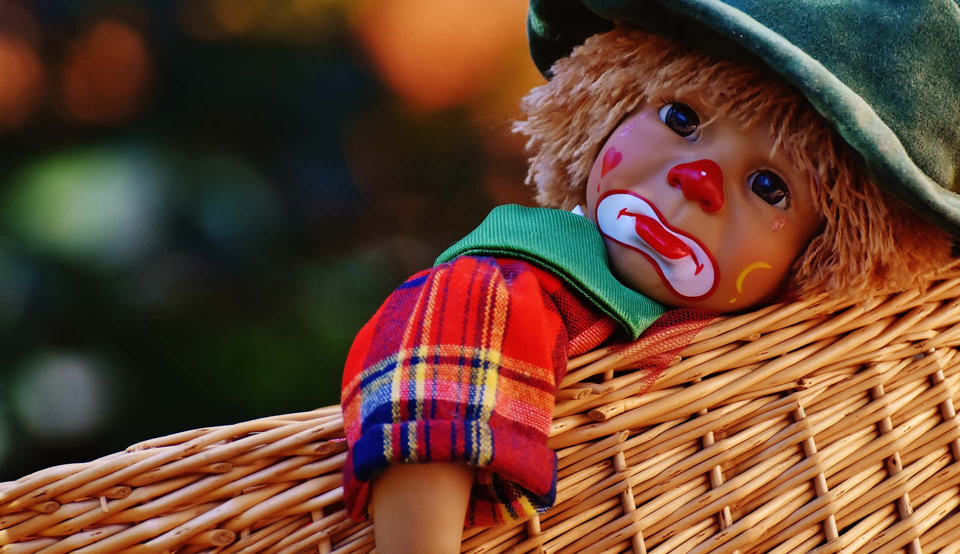 Sad Doll In A Basket Picture