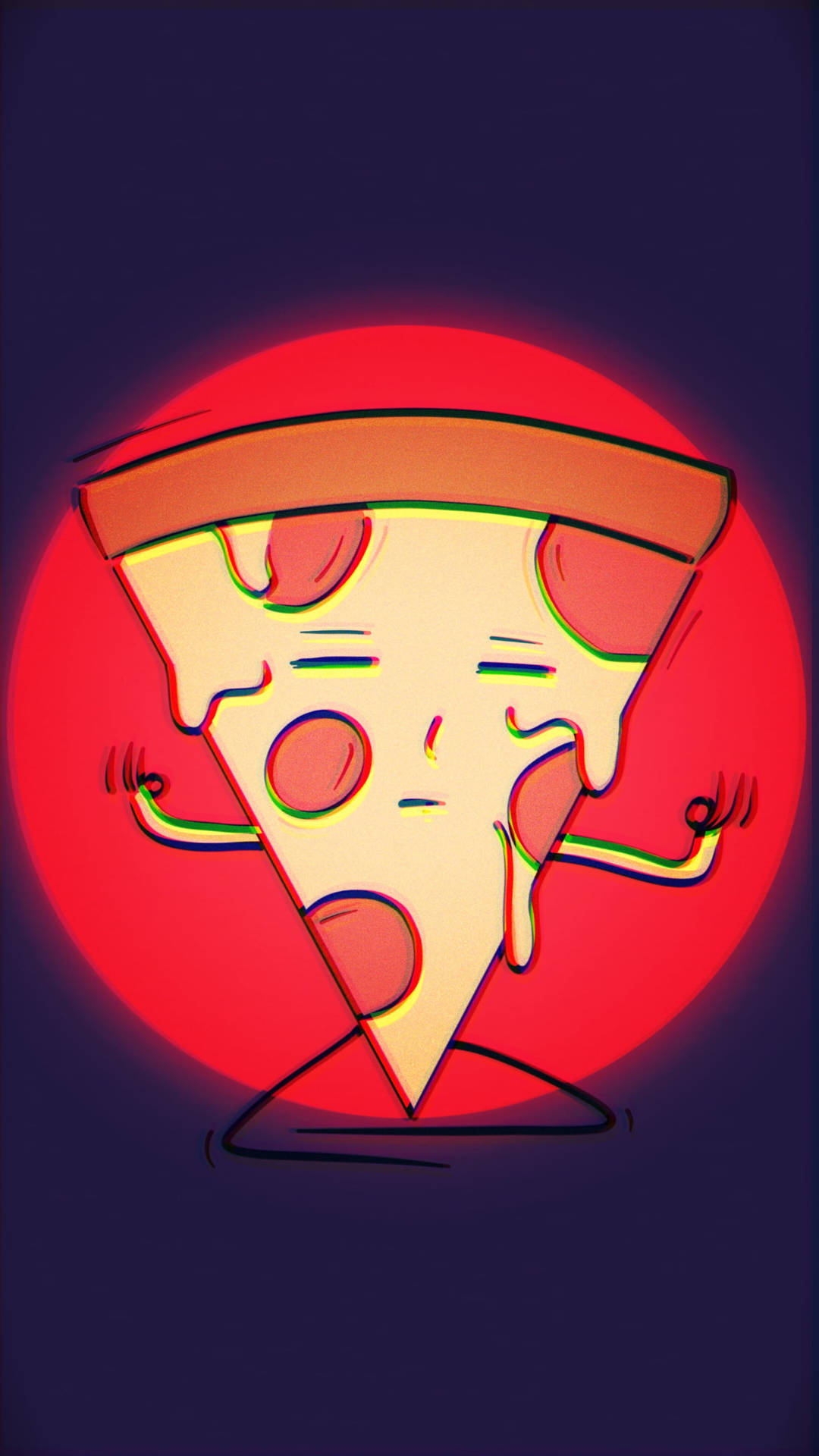 Sad Pizza Food Iphone Wallpaper
