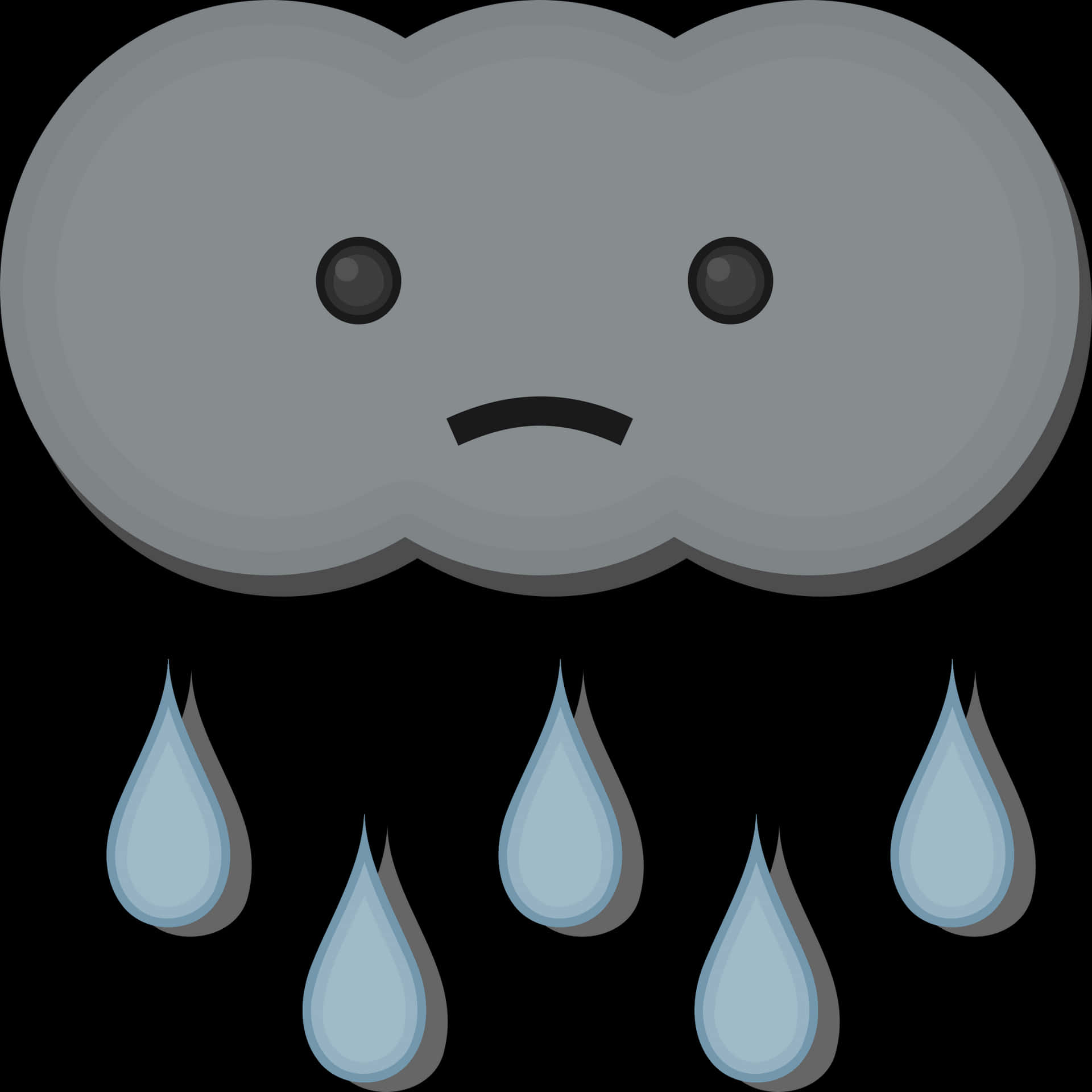 Sad Rain Cloud Cartoon PNG