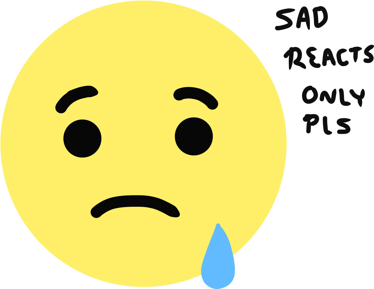 Sad Reaction Emojiwith Tear PNG