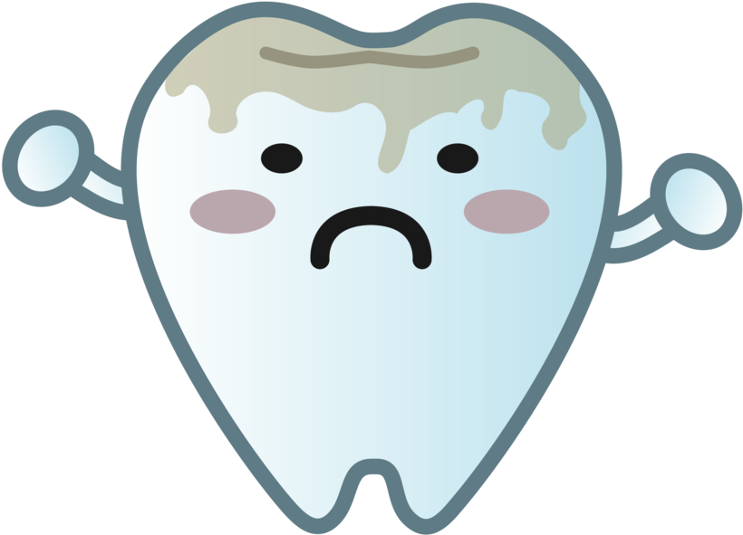 Sad Tooth Cavity Cartoon PNG