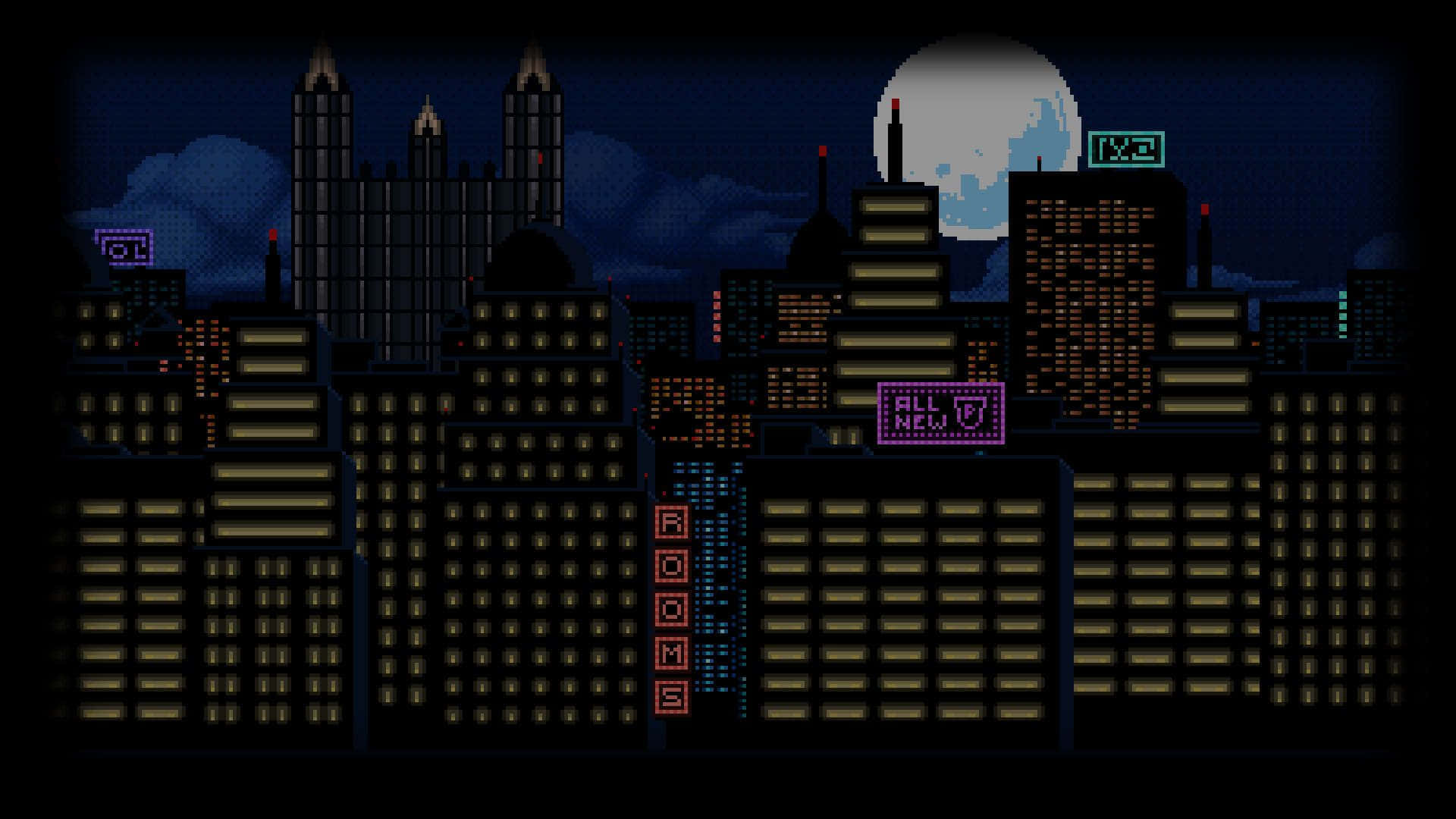 A City With A Full Moon And A Cityscape Wallpaper