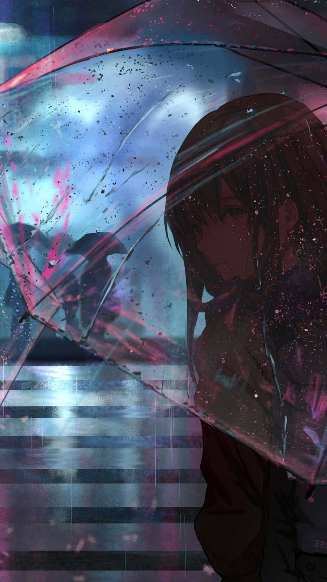 Sad Vibes Anime Girl Umbrella Wallpaper