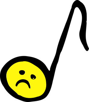 Sad Yellow Face Emoji Black Background PNG