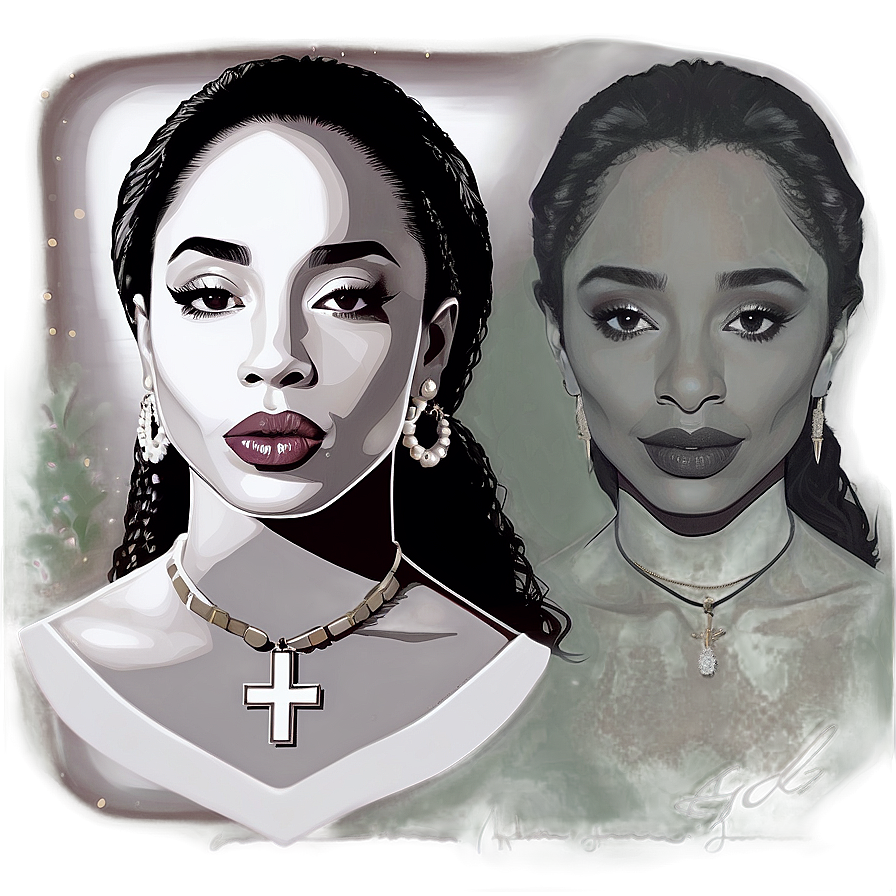 Sade Portrait Artwork Png Idt70 PNG