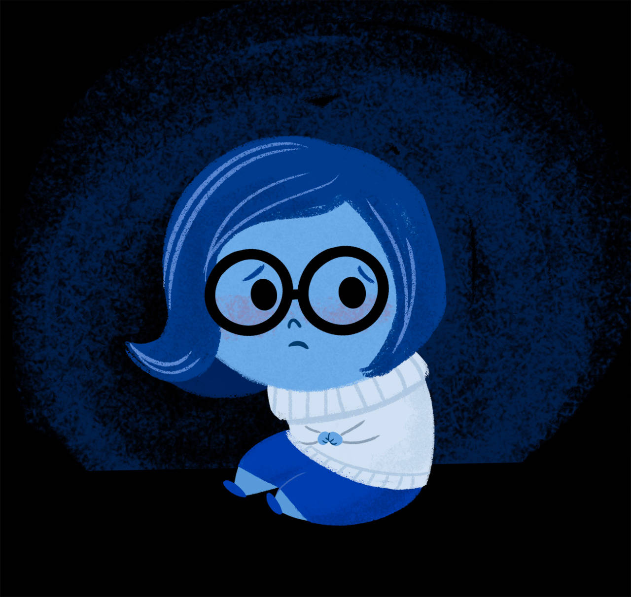 Sadness Inside Out Sitting Wallpaper