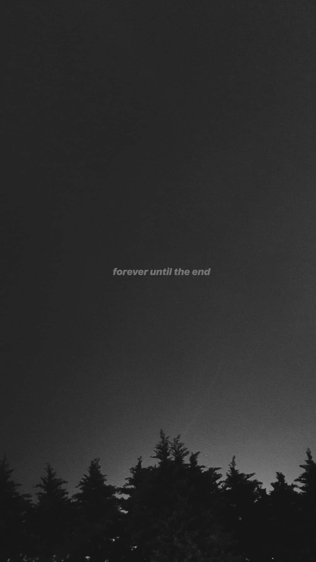 Sadness Quote On Forest Night Sky Picture