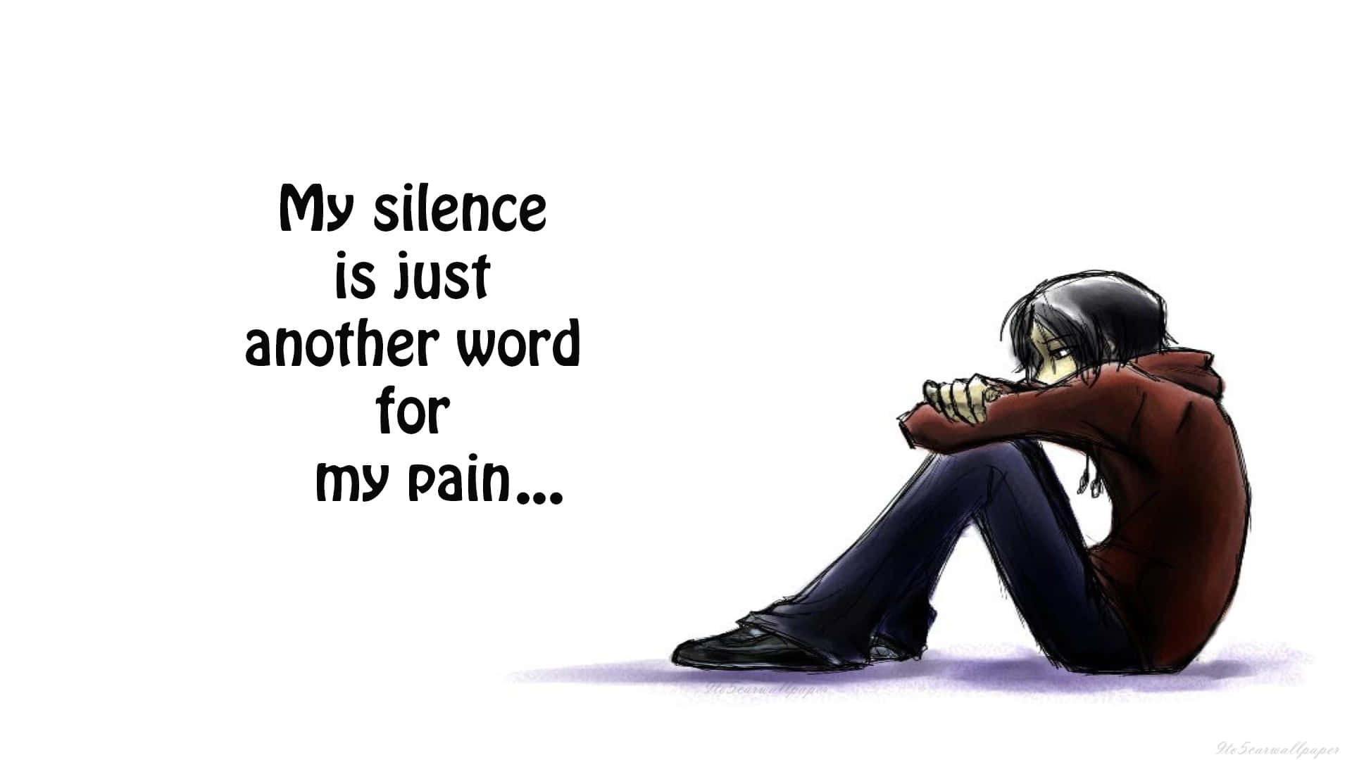 Sadness Cartoon Boy Quote Picture