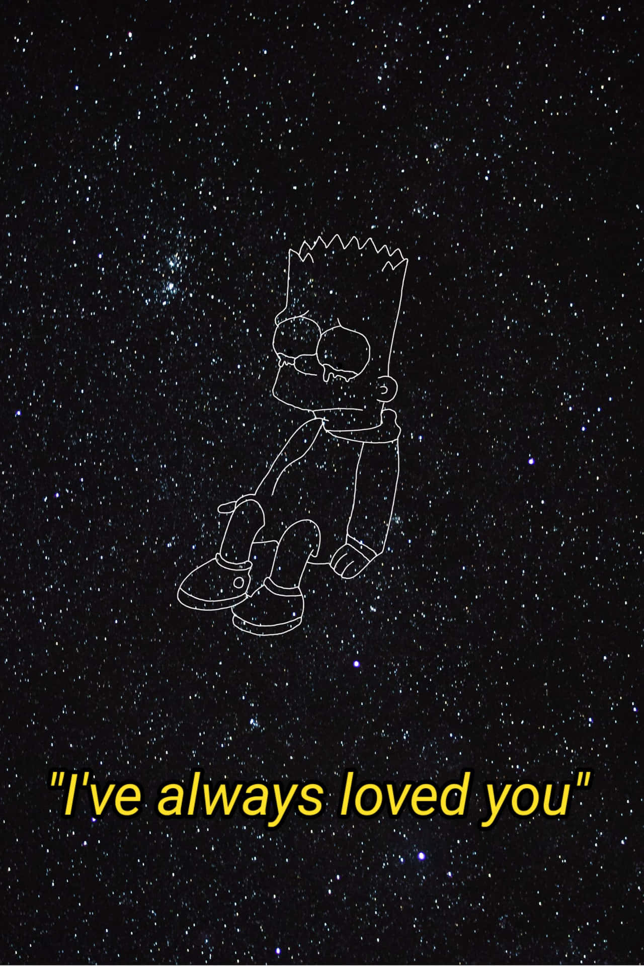 Tristeimmagine Di Bart Simpson Nella Costellazione