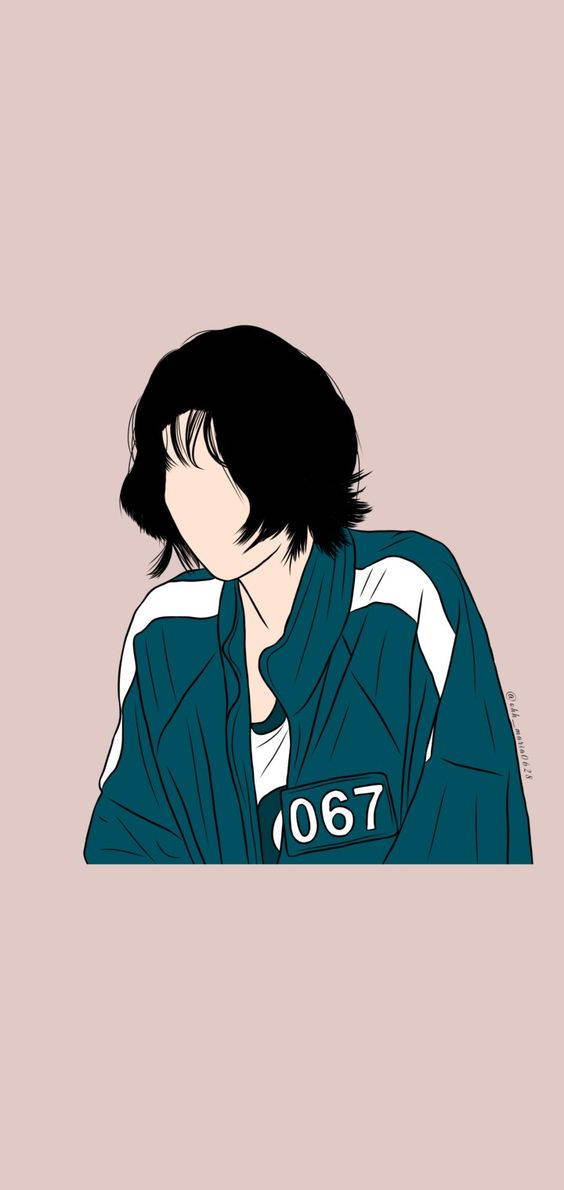 A Drawing Of A Person With Black Hair Wallpaper