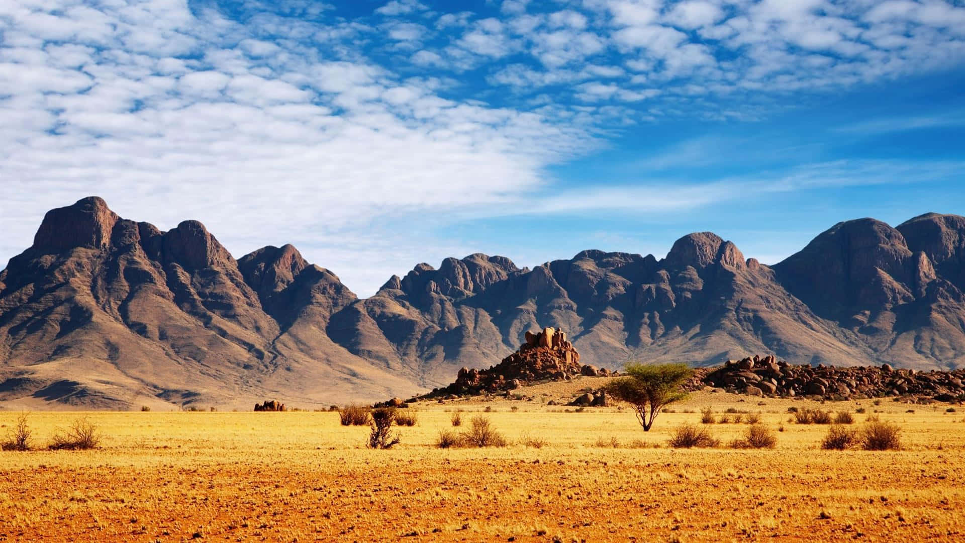 Desert Mountains On Safari Background