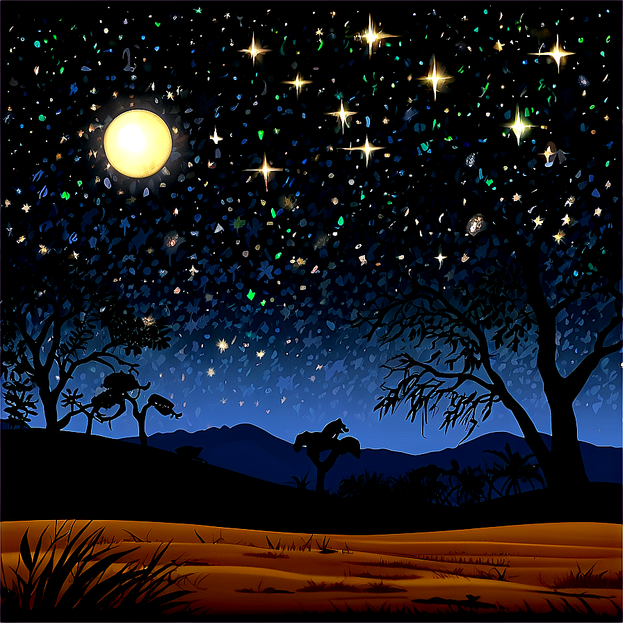 Safari Starry Night Png 06122024 PNG