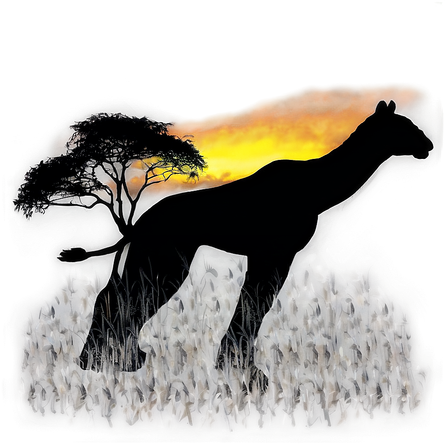 Safari Sunset Silhouettes Png 06122024 PNG