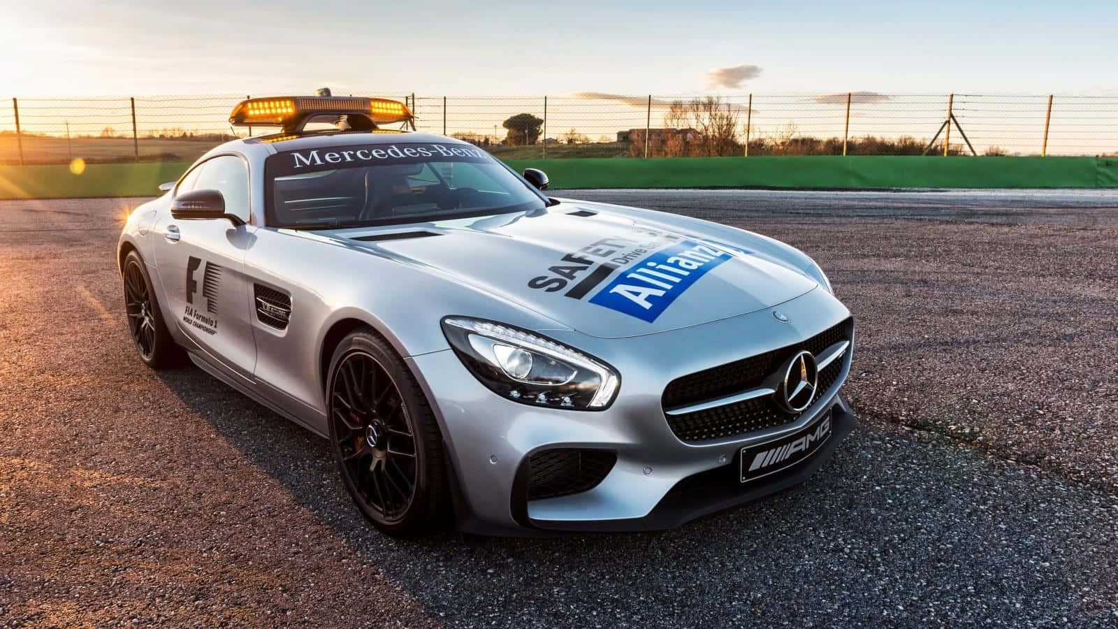 Safety Car on the Racing Track Wallpaper