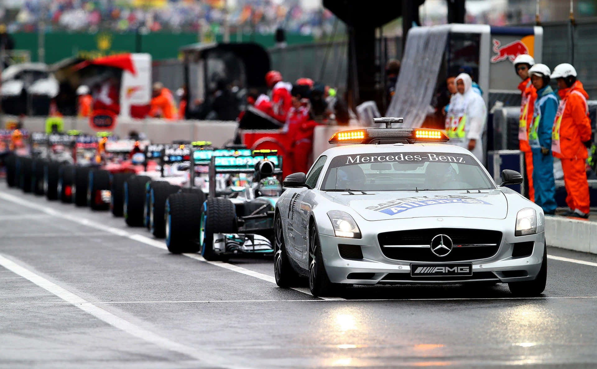 High-performance Safety Car on racetrack Wallpaper