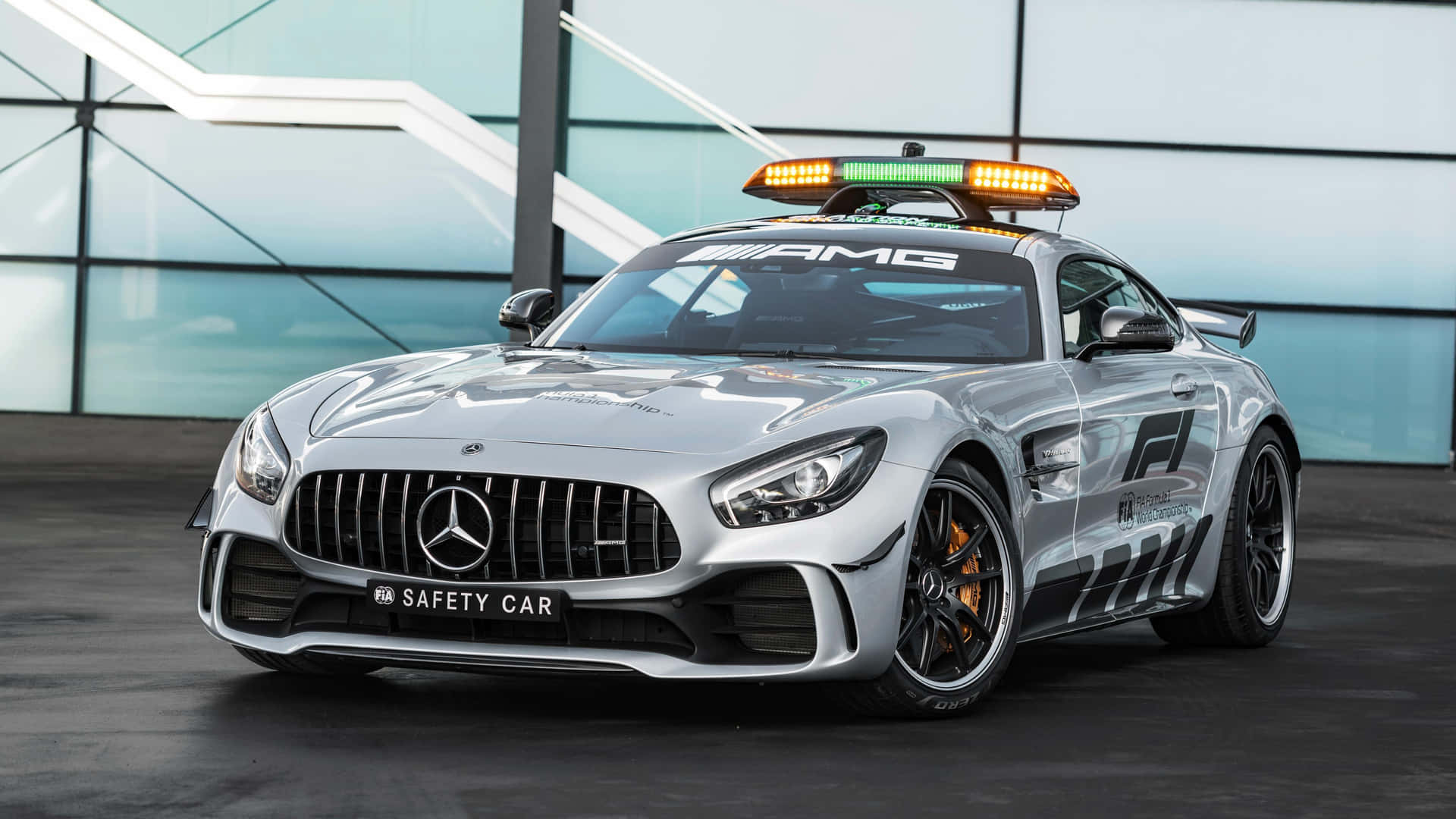 Modern Safety Car in action on the racetrack Wallpaper