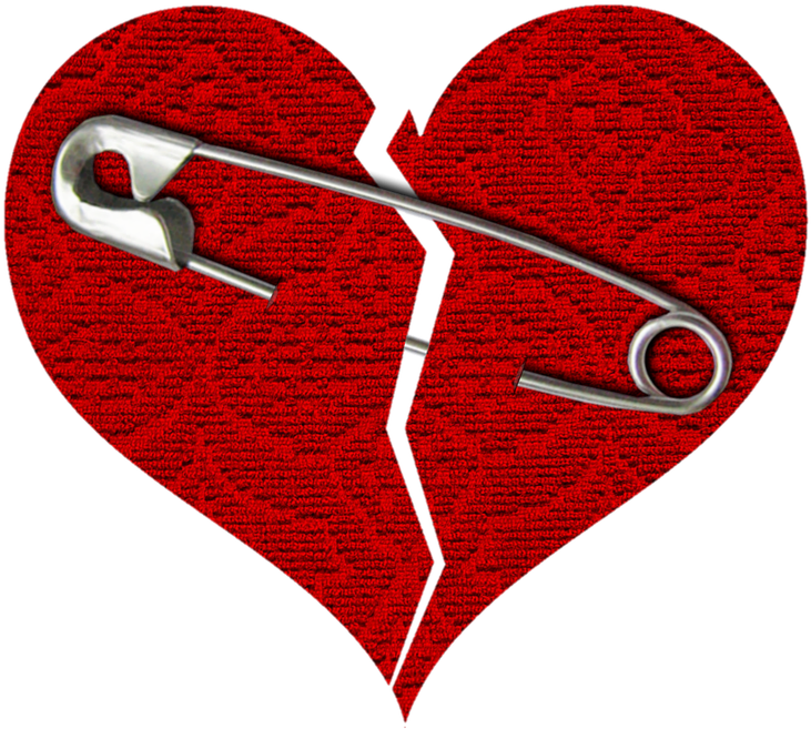 Safety Pin Mending Broken Heart PNG