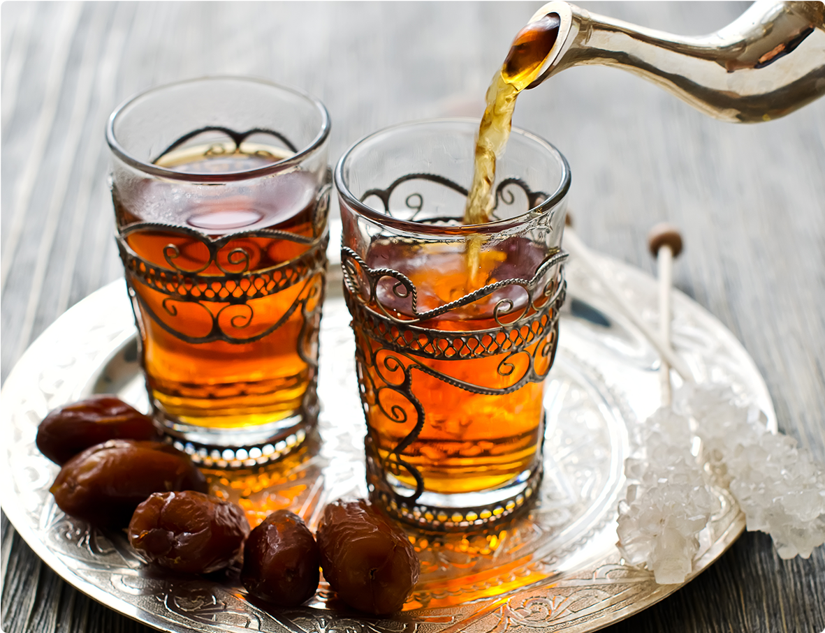 Saffron Tea Pouring With Datesand Sugar Crystals PNG