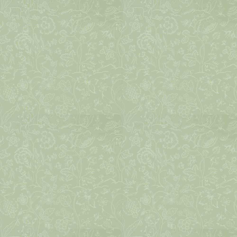 Sage Aesthetic Floral Swirl Pattern Wallpaper