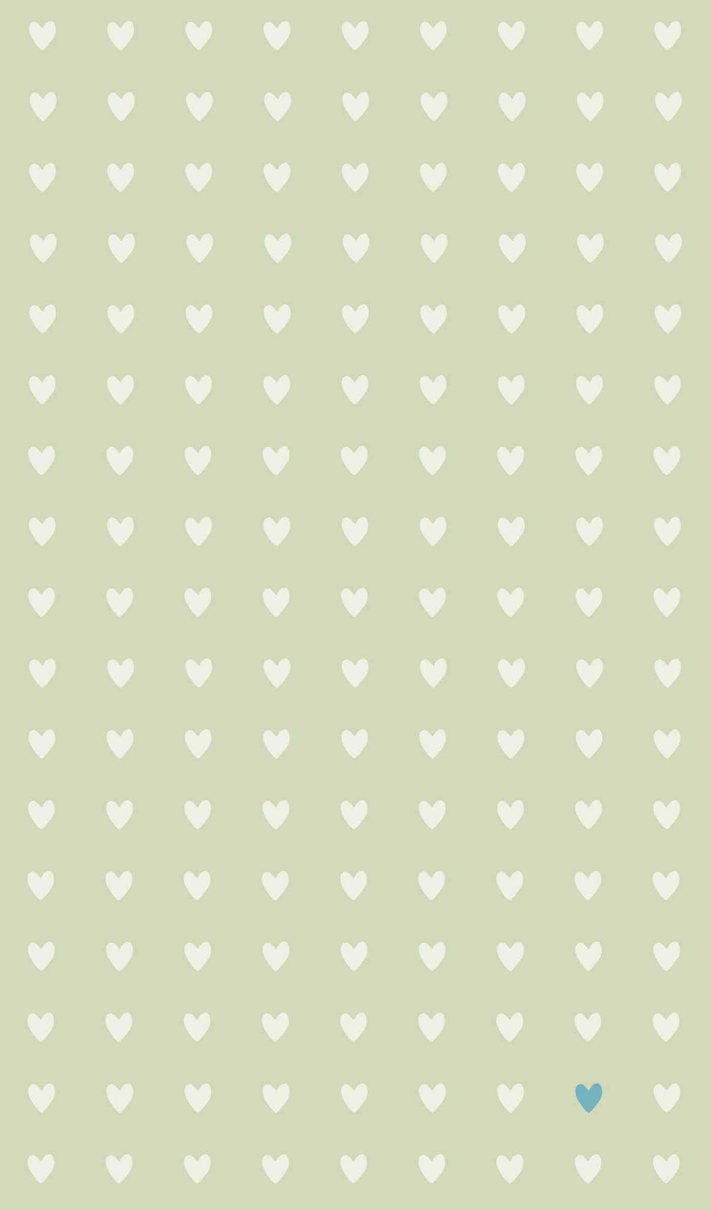 A Green Background With White Hearts