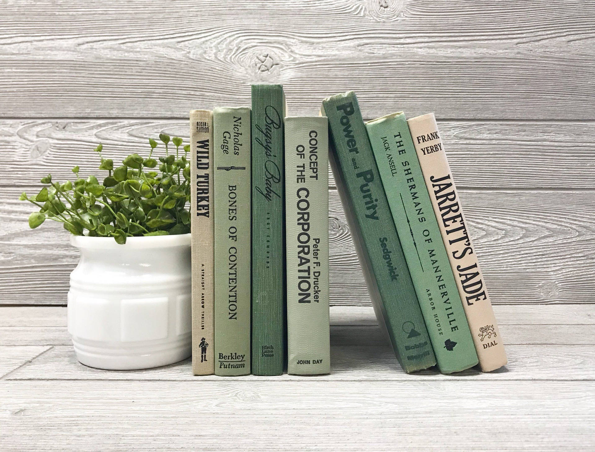 Sage Green Aesthetic Books Background