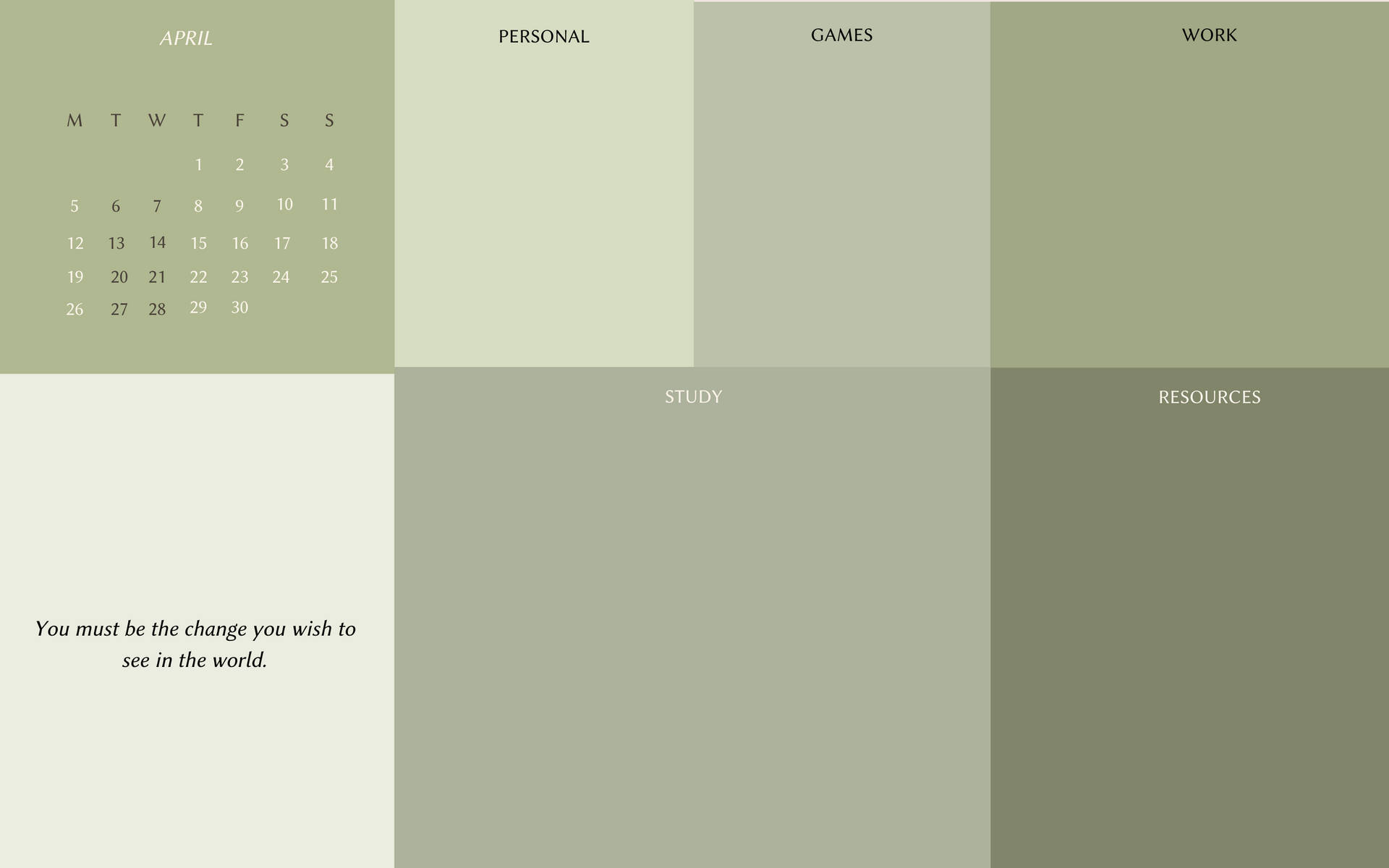 Sage Green Aesthetic Calendar Wallpaper