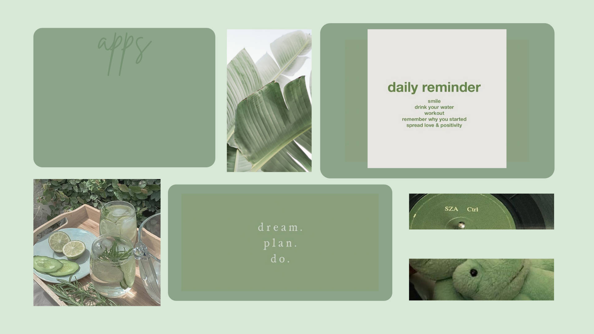 Sage Green Aesthetic Daily Reminder Wallpaper
