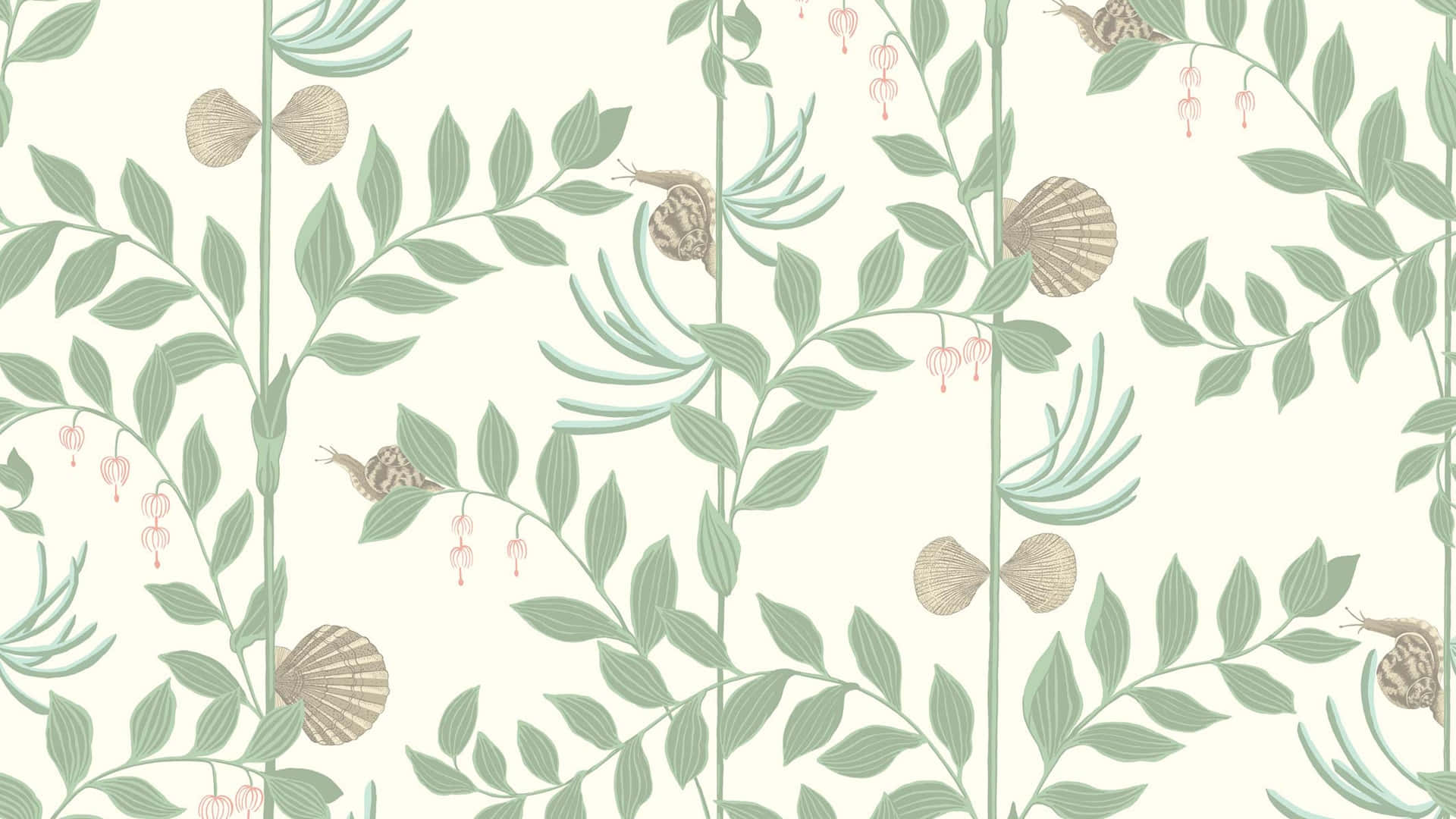 Sage Green Botanical Pattern Wallpaper