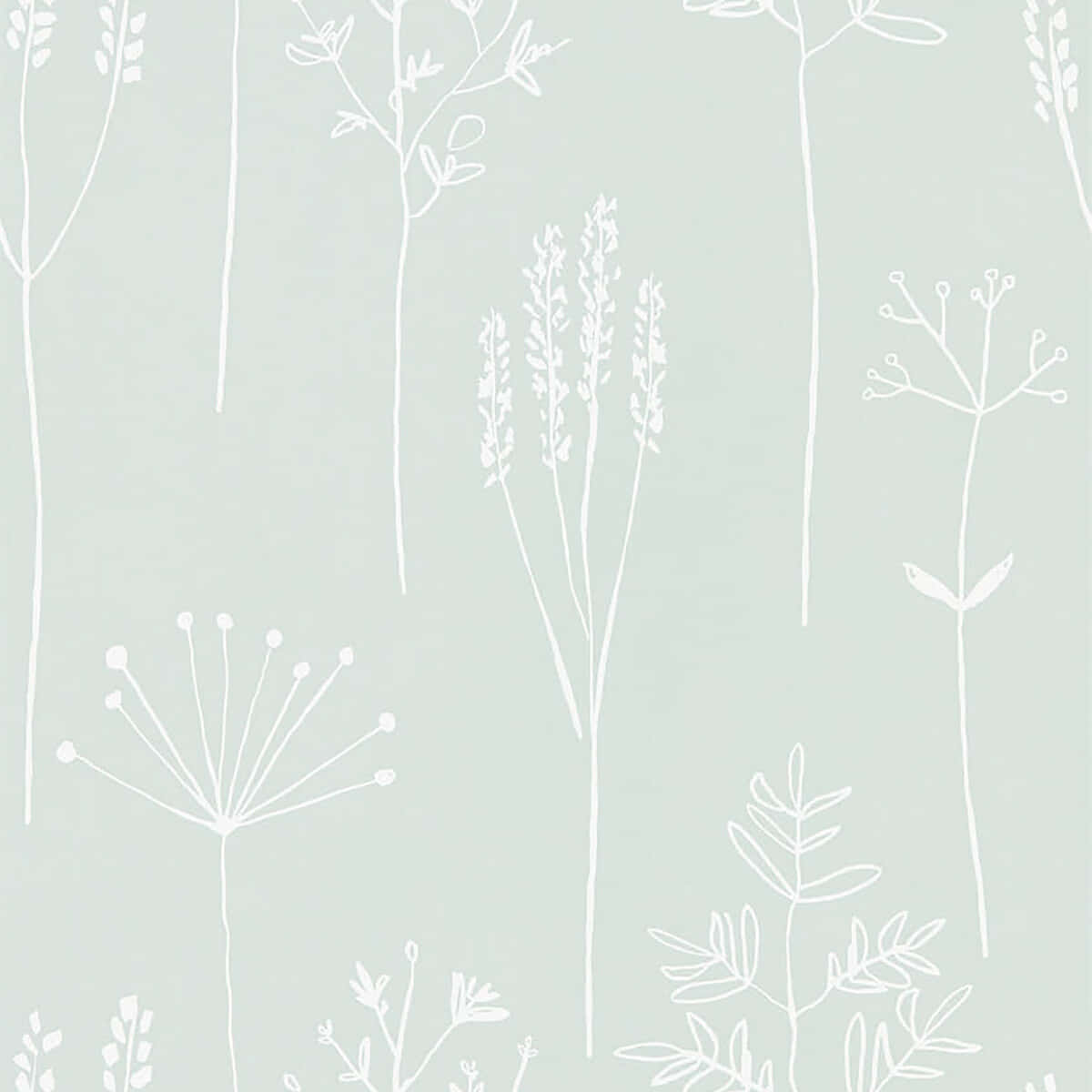 Sage Green Botanical Wallpaper Pattern Wallpaper