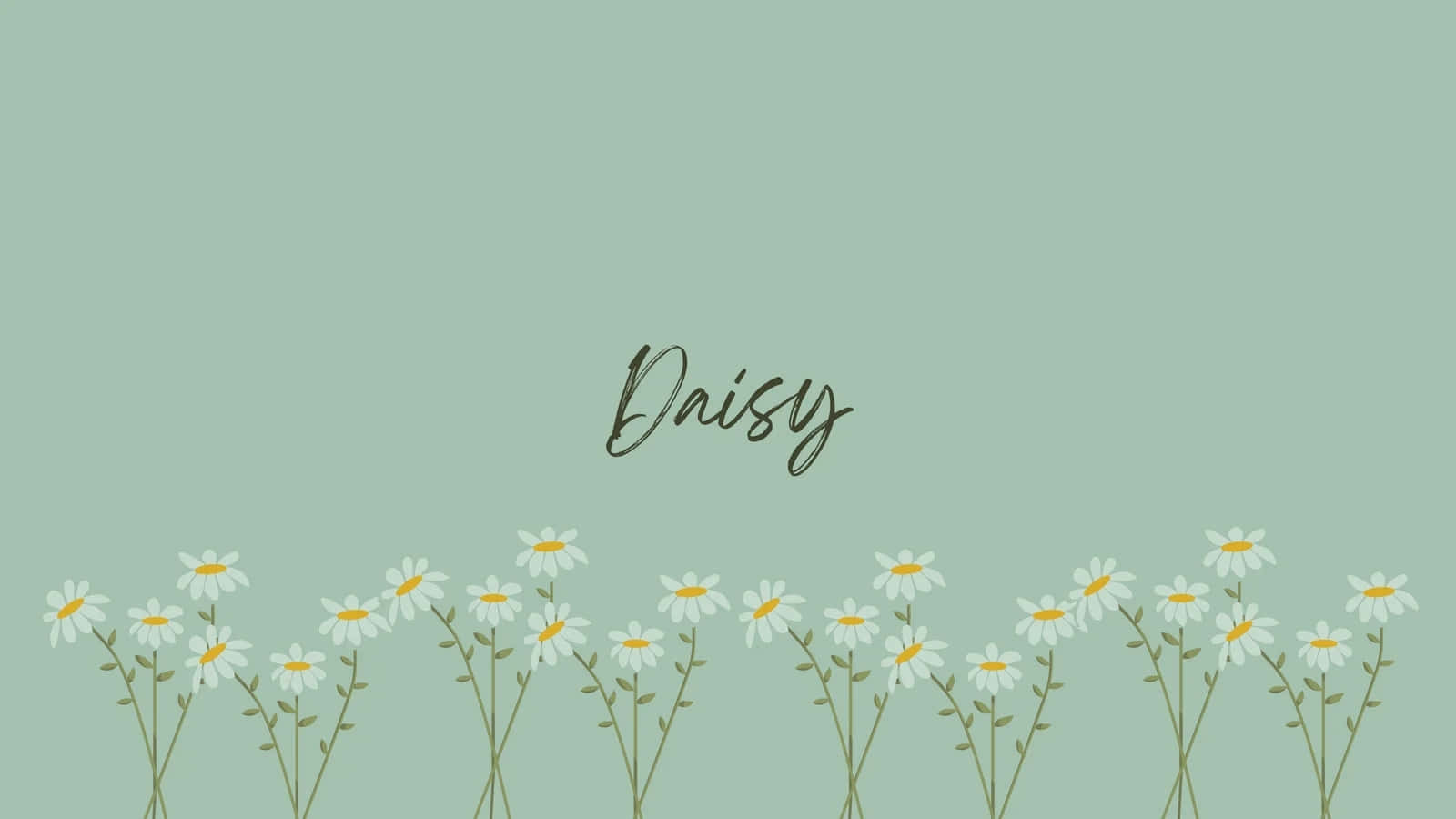 Sage Green Daisy Floral Aesthetic Wallpaper