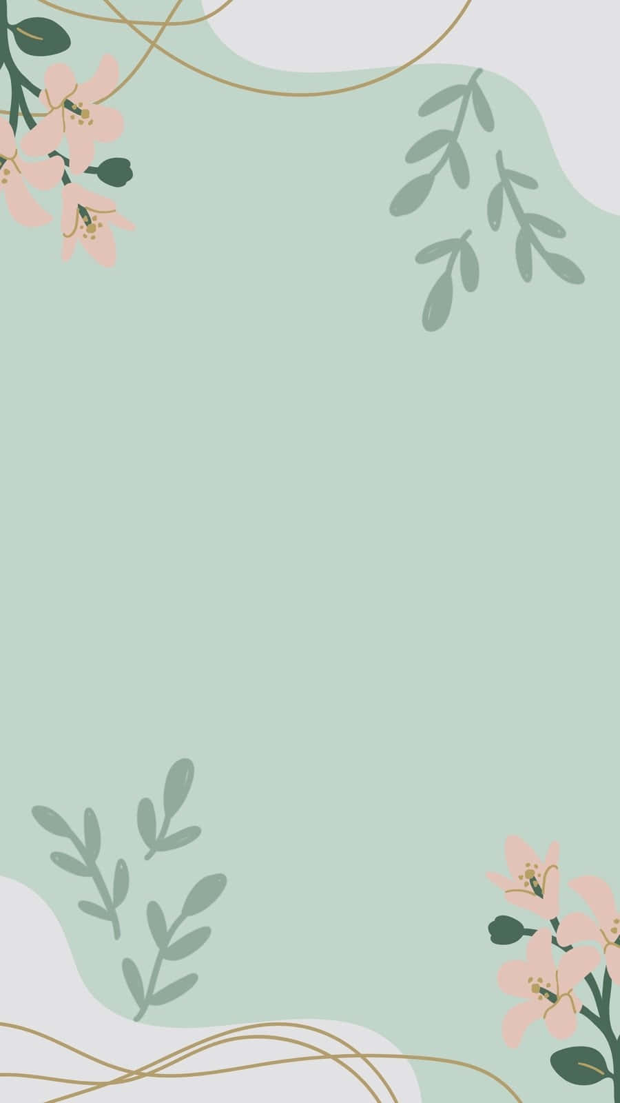 Sage Green Floral Background Wallpaper