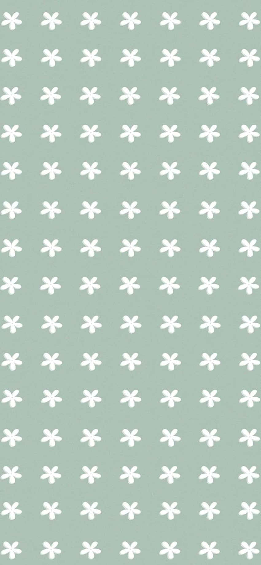 Sage Green Floral Pattern Wallpaper