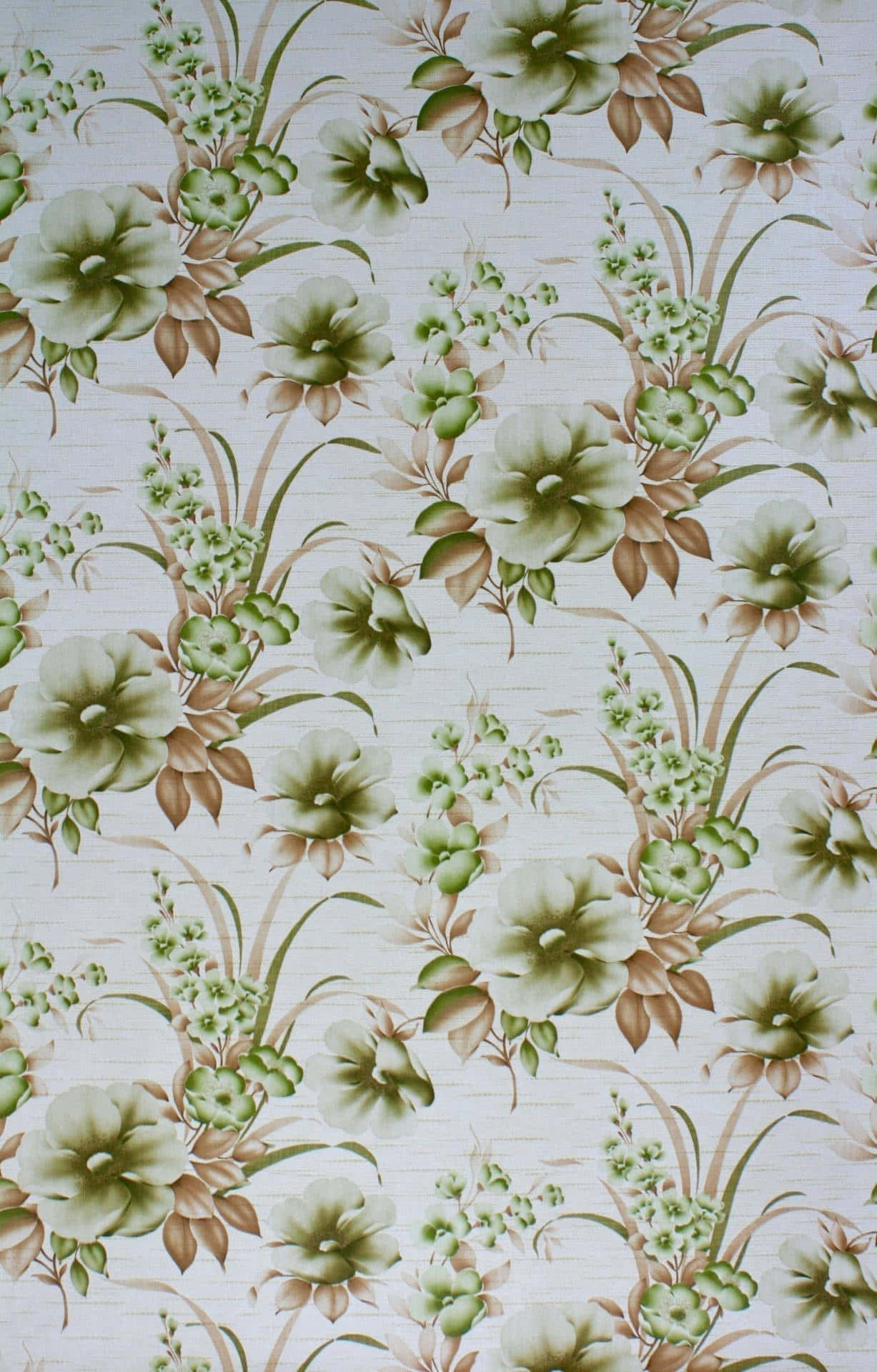Sage Green Floral Wallpaper Pattern Wallpaper