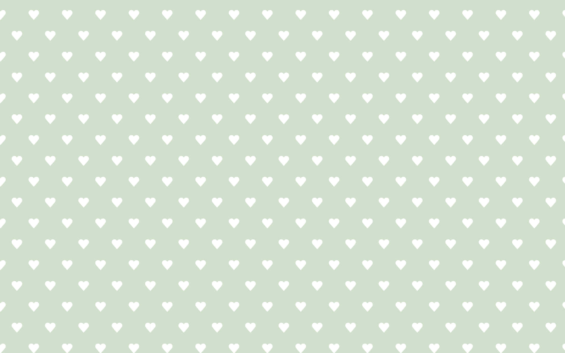 Sage Green Heart Pattern Background Wallpaper