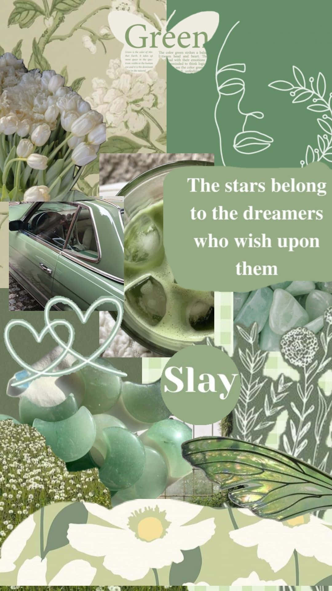 Sage Green Inspiration Collage Wallpaper