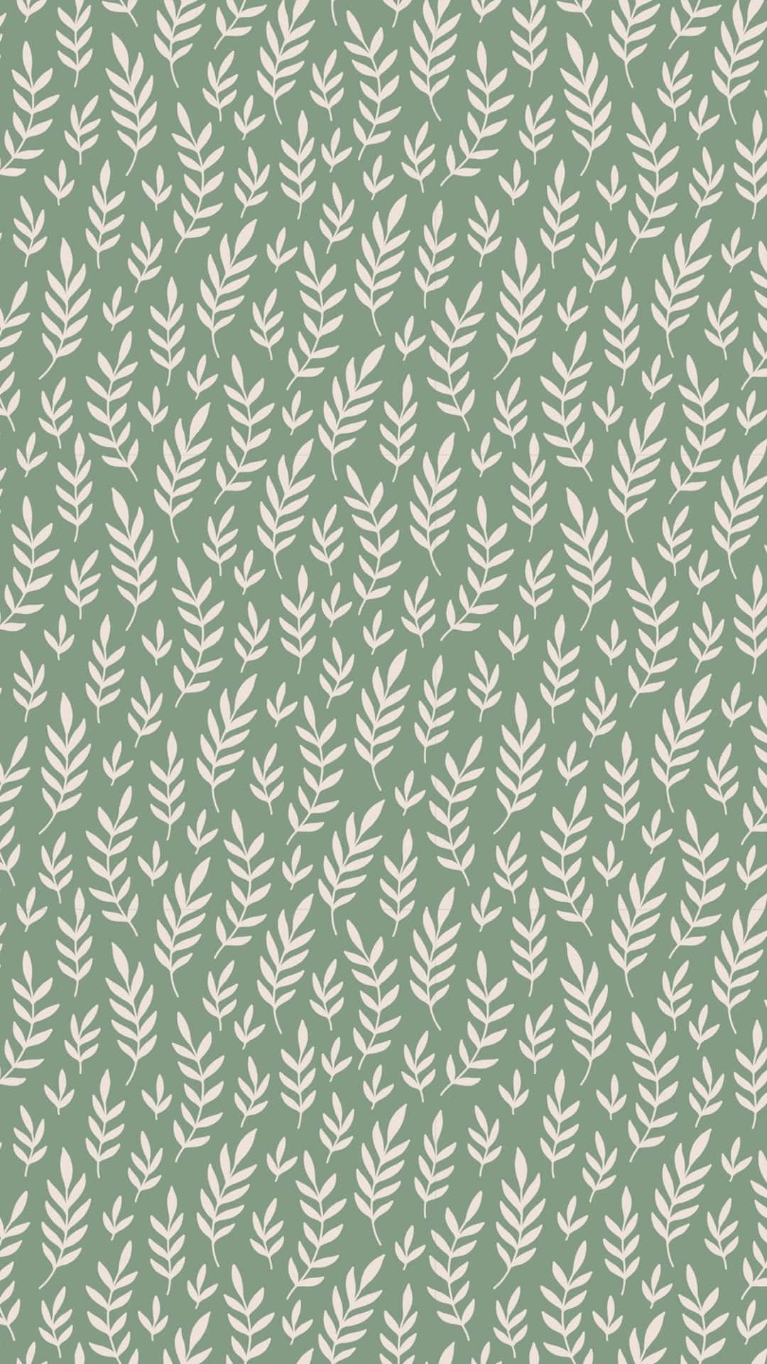 Sage Green Leaf Pattern Background Wallpaper
