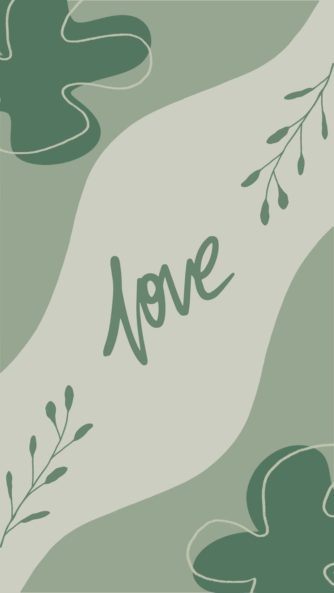 Sage Green Love Abstract Background Wallpaper