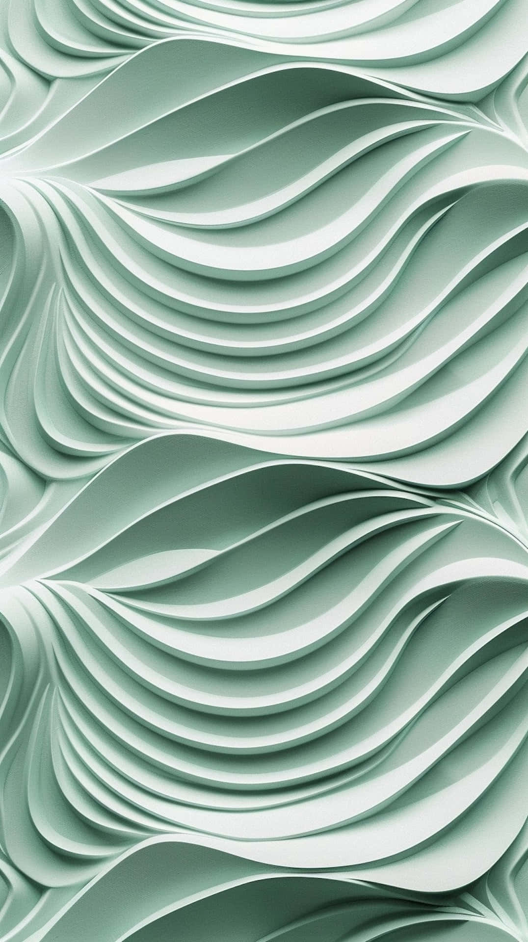Sage Green Wavy Abstract Design Wallpaper