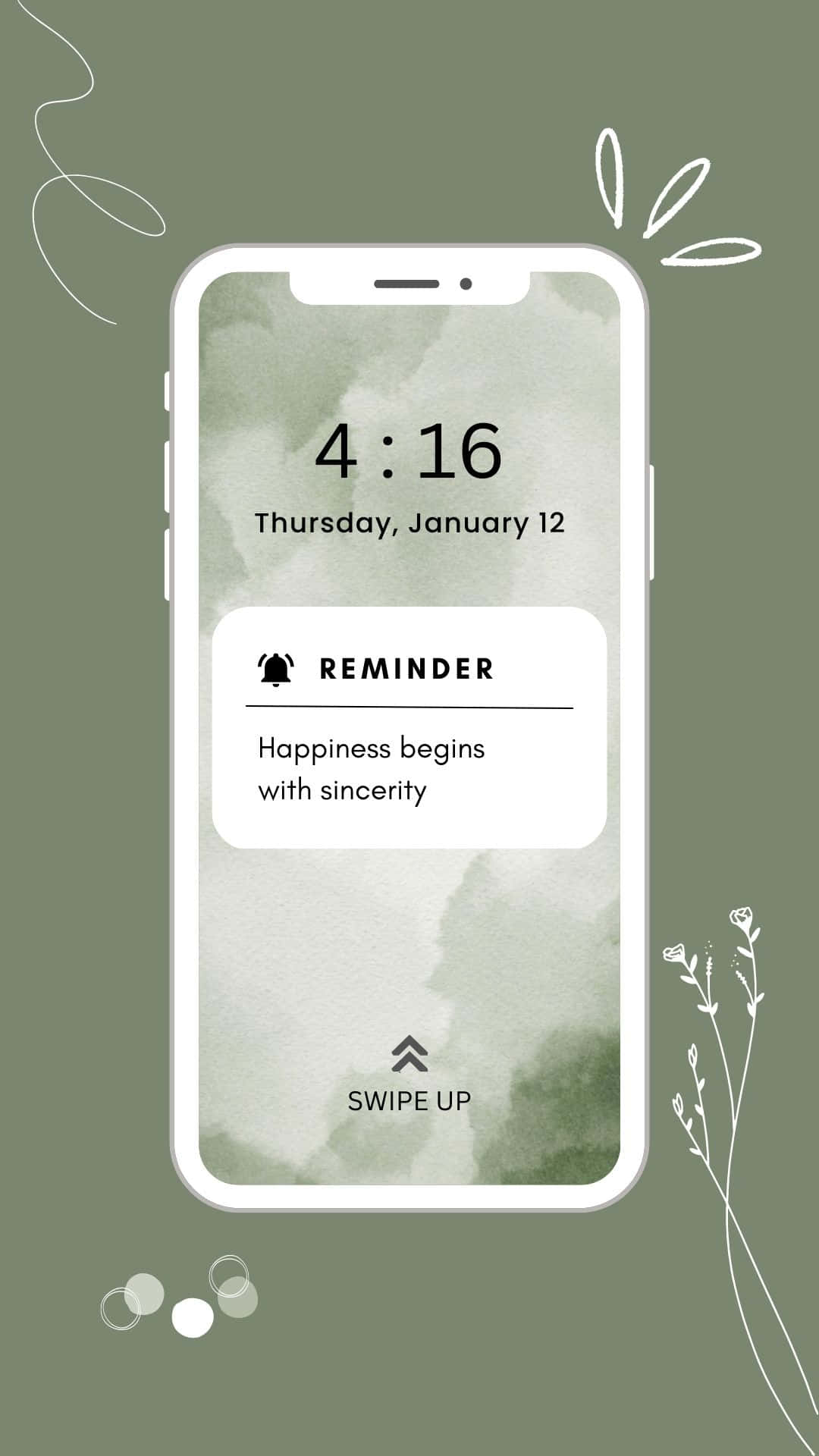 Sage Greeni Phone Lock Screen Inspirational Reminder Wallpaper