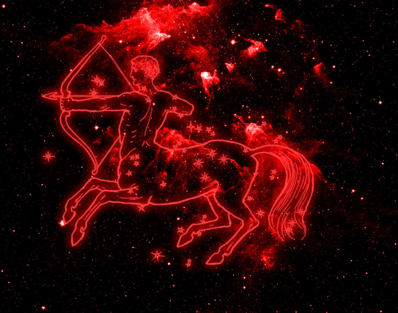 Sagittarius Zodiac Sign with Galactic Background