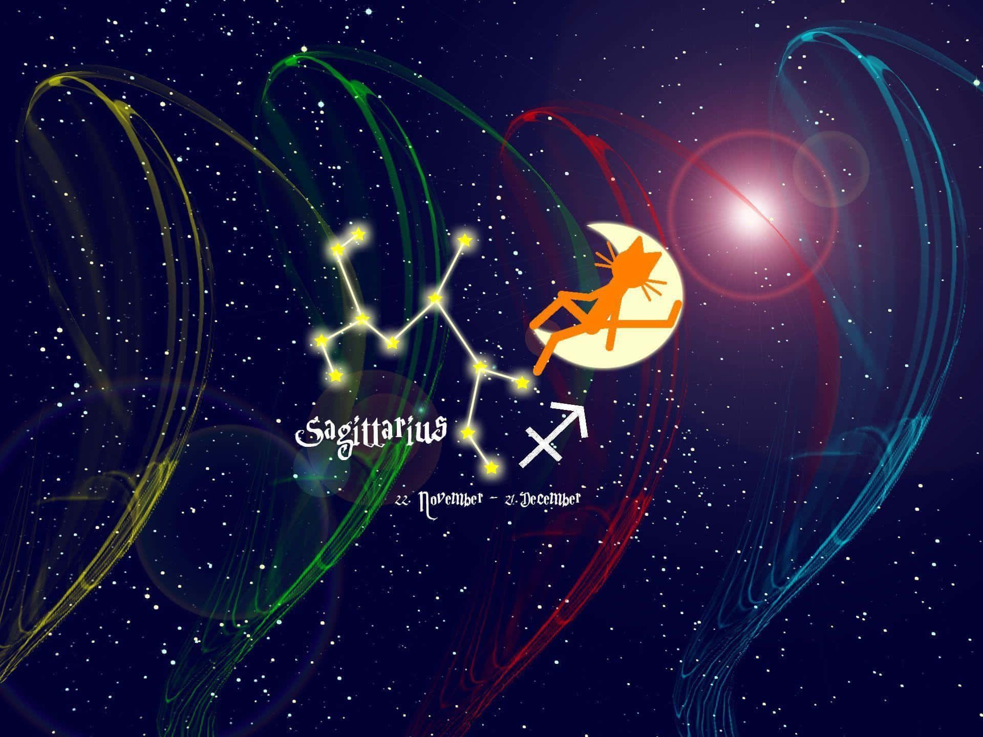Celestial Sagittarius Zodiac Sign in the Starry Night Sky