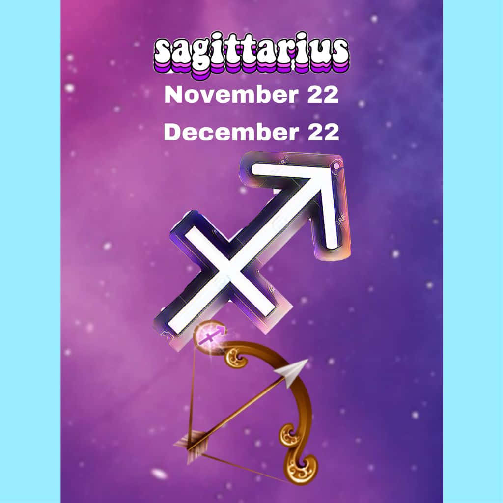 A Poster With The Zodiac Sign Sagittarius Wallpaper