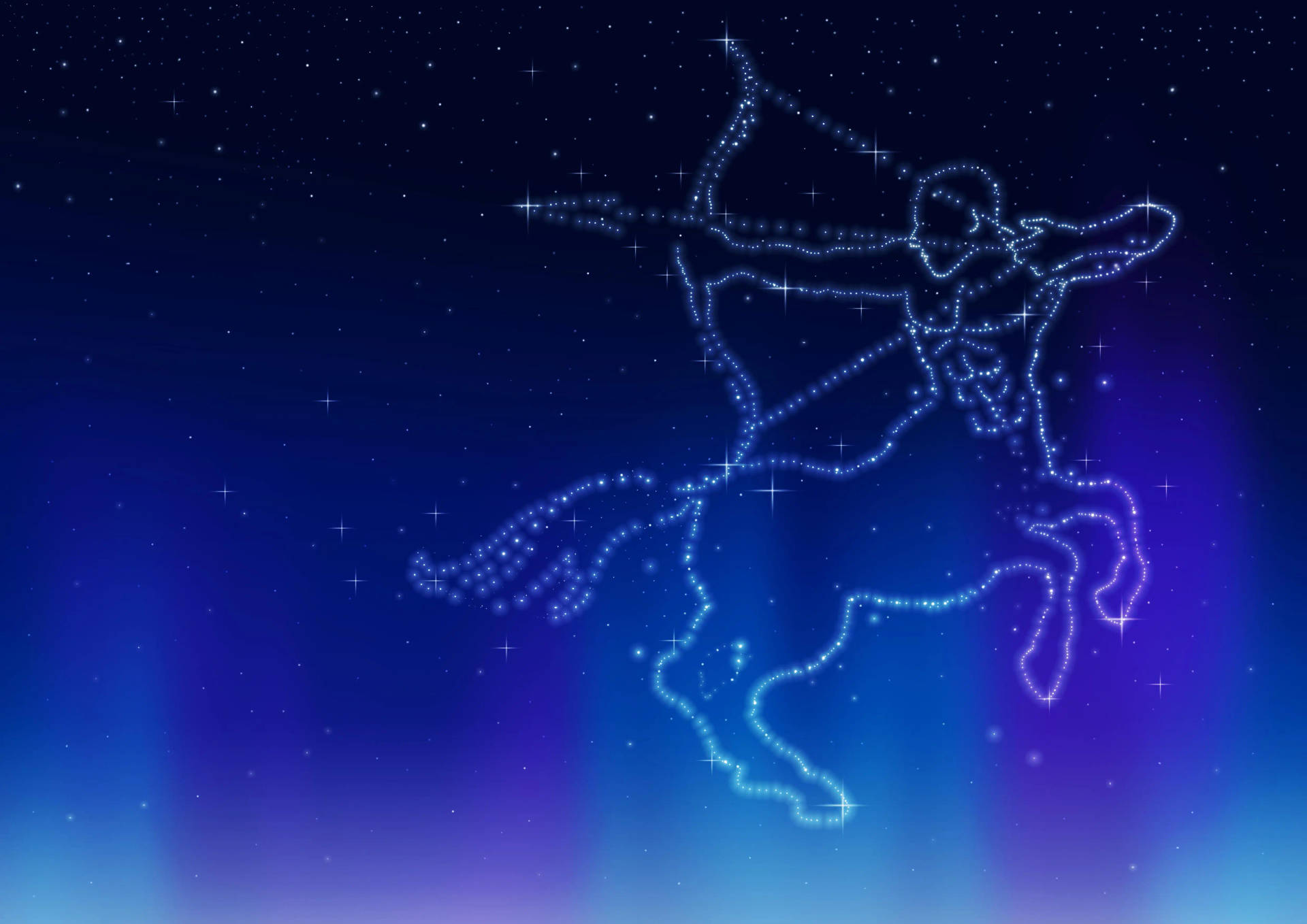 Sagittarius Zodiac Blue Archer Symbol Wallpaper