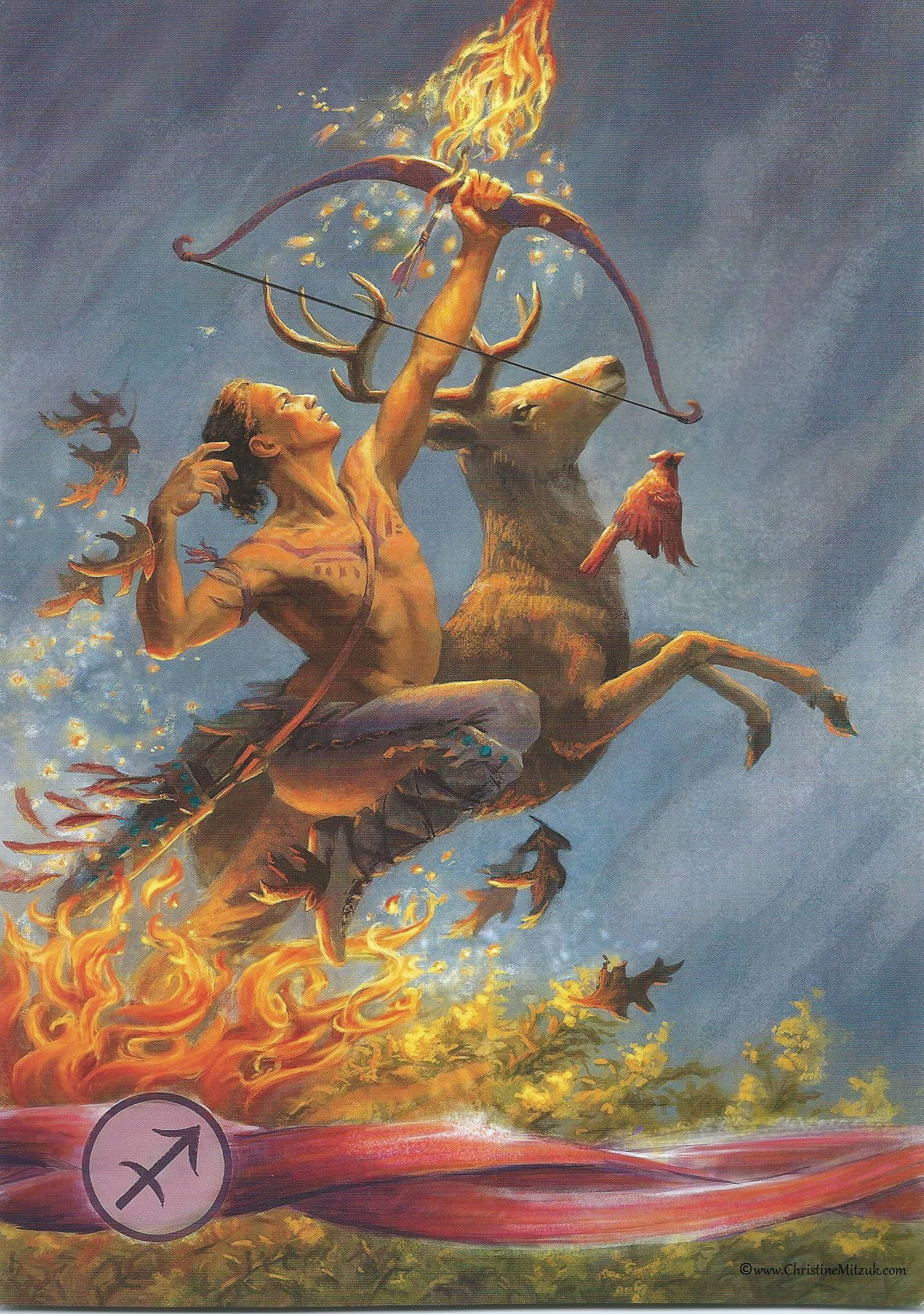 Sagittarius Zodiac Fiery Centaur Archer Wallpaper