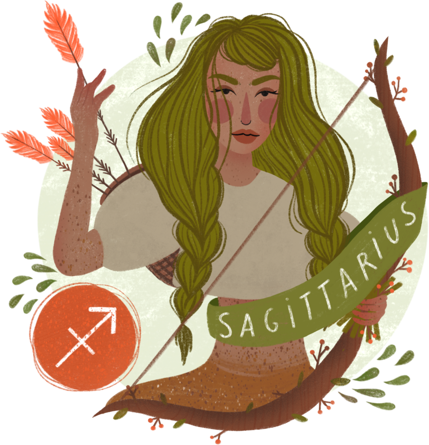 Sagittarius Zodiac Illustration PNG