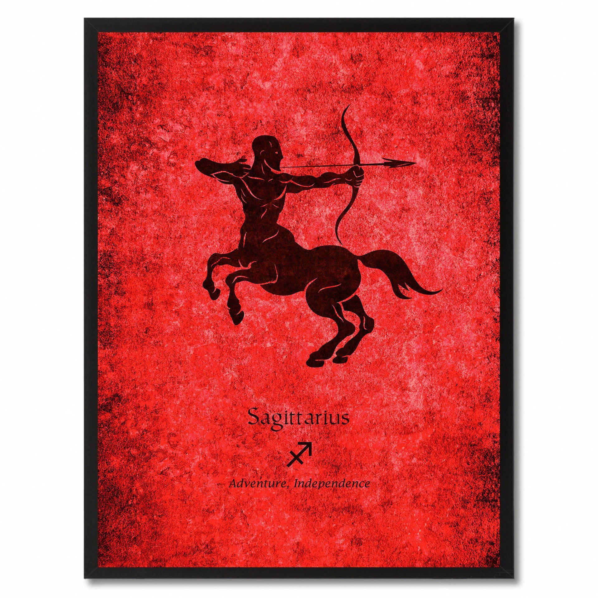 Sagittarius Zodiac Red Poster Wallpaper