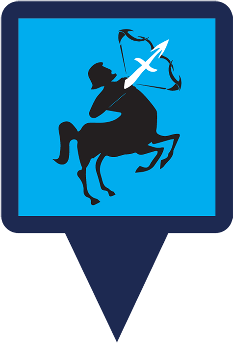 Sagittarius Zodiac Sign Pin Design PNG